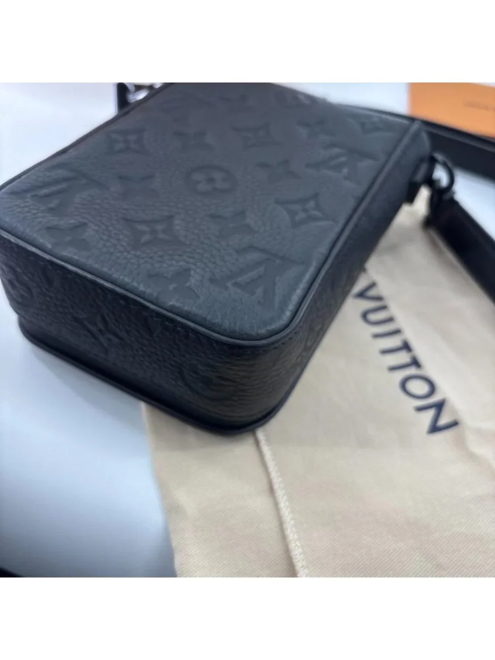 Louis Vuitton Super Monogram Taurillon S Rock Shoulder Bag Black